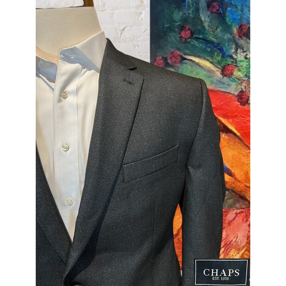 NWOT Chaps Ralph Lauren Men 44R Gray Waffle Texture Flannel Finish Blazer Jacket - Picture 4 of 16